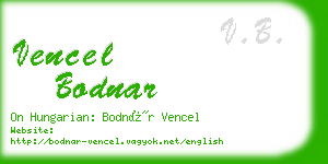vencel bodnar business card